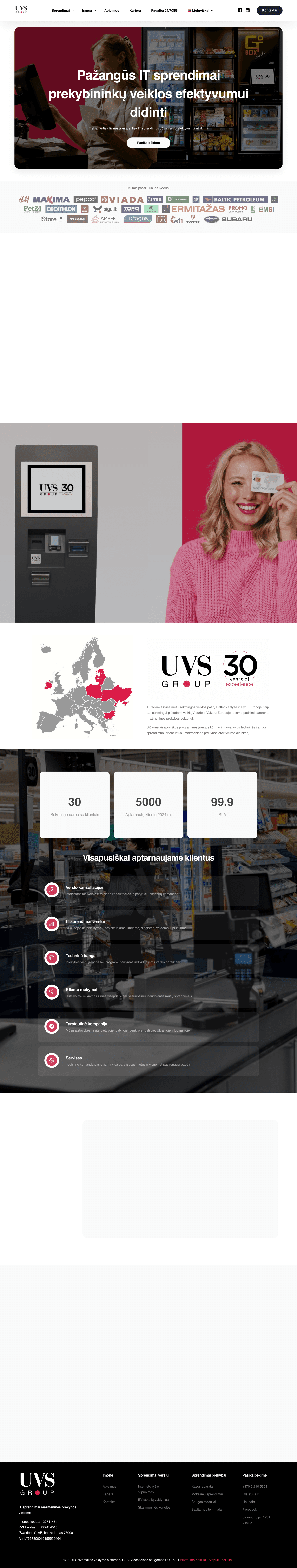 UVS Group full homepage